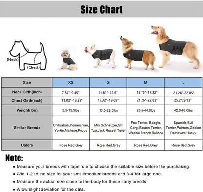 Dog Anxiety Relief Coat,Lightweight Wrap Anxiety Jacket Shirt for Anxious Pets Keep Calming Comfort (Rose red, M)