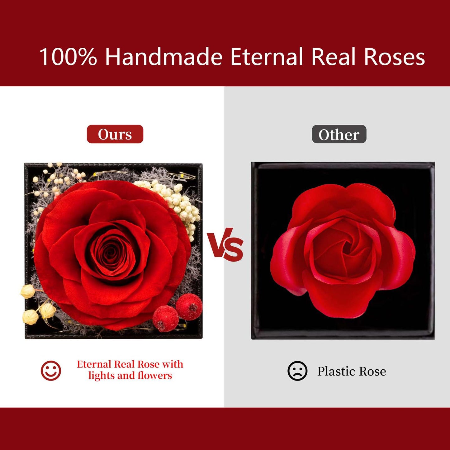 BNWXOY Preserved Red Real Rose with I Love You Necklace -Eternal Flowers Rose Birthday Gifts for Women Mom Grandma Wife Girlfriend Christmas Anniversary Romantic Gifts for Her