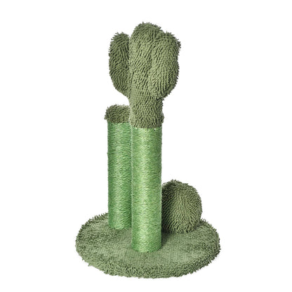 Amazon Basics Cat Scratching Post for Indoor Cats, Cactus Cat Scratcher Triple Posts, 68 cm, Green