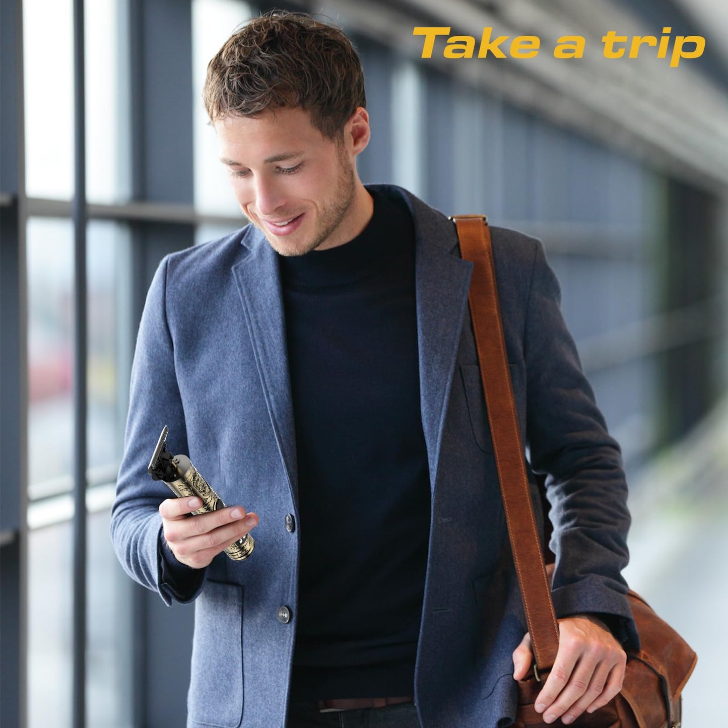 Hair Clippers for Men, Professional Hair Trimmer Barber Cordless Zero Gapped Hair Clippers with LCD Display, Mens Gifts Beard Trimmer T Liners Shavers Edgers Clipper for Hair Cutting - Gold