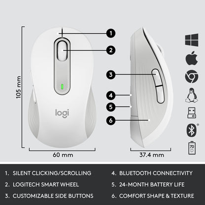 Logitech Signature MK650 Combo for Business, Wireless Mouse and Keyboard, Logi Bolt, Bluetooth, SmartWheel, Globally Certified, Windows/Mac/Chrome/Linux - Graphite