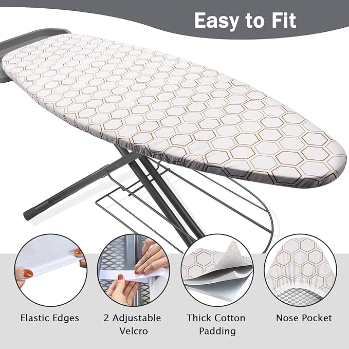 SheeChung Ironing Board Cover and Pad 18"x49", Wide Ironing Board Cover