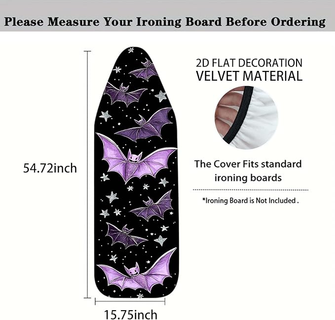 Nuxovilar Purple Bat & Star Ironing Board Cover, 15 * 54inch, Fit Most Standard