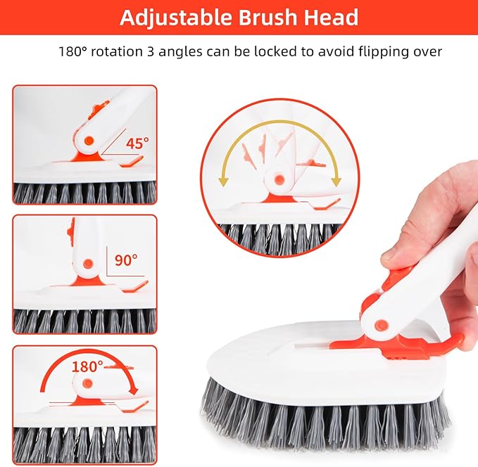 Floor Scrub Brush 3 in 1 Tub Tile Floor Scrubber Brush