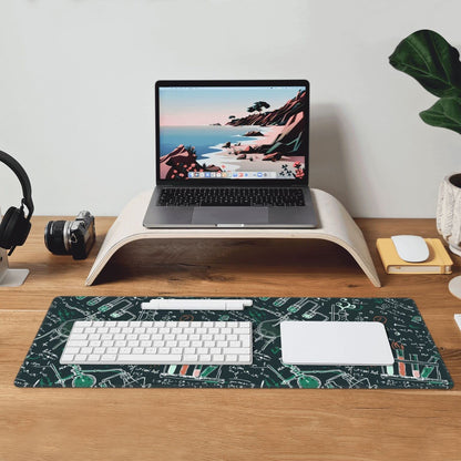 Famame Laptop Mouse Pad Old Chemistry Laboratory Desk Mat with Stitched Edges 31.5X 11.8 inch Non-Slip Large Keyboard Rubber Writing Table Mat for Office Home