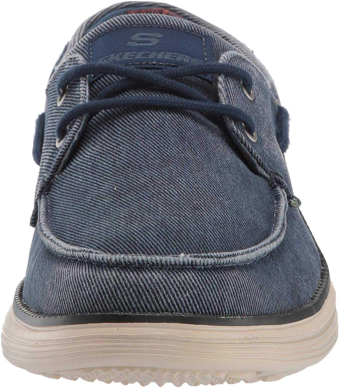 Skechers Men's Status 2.0- Lorano Boat Shoes, Navy Canvas, 8 UK