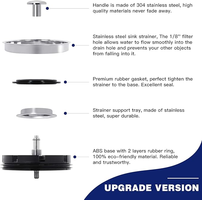CLEESINK Kitchen Sink Strainer and Stopper Combo