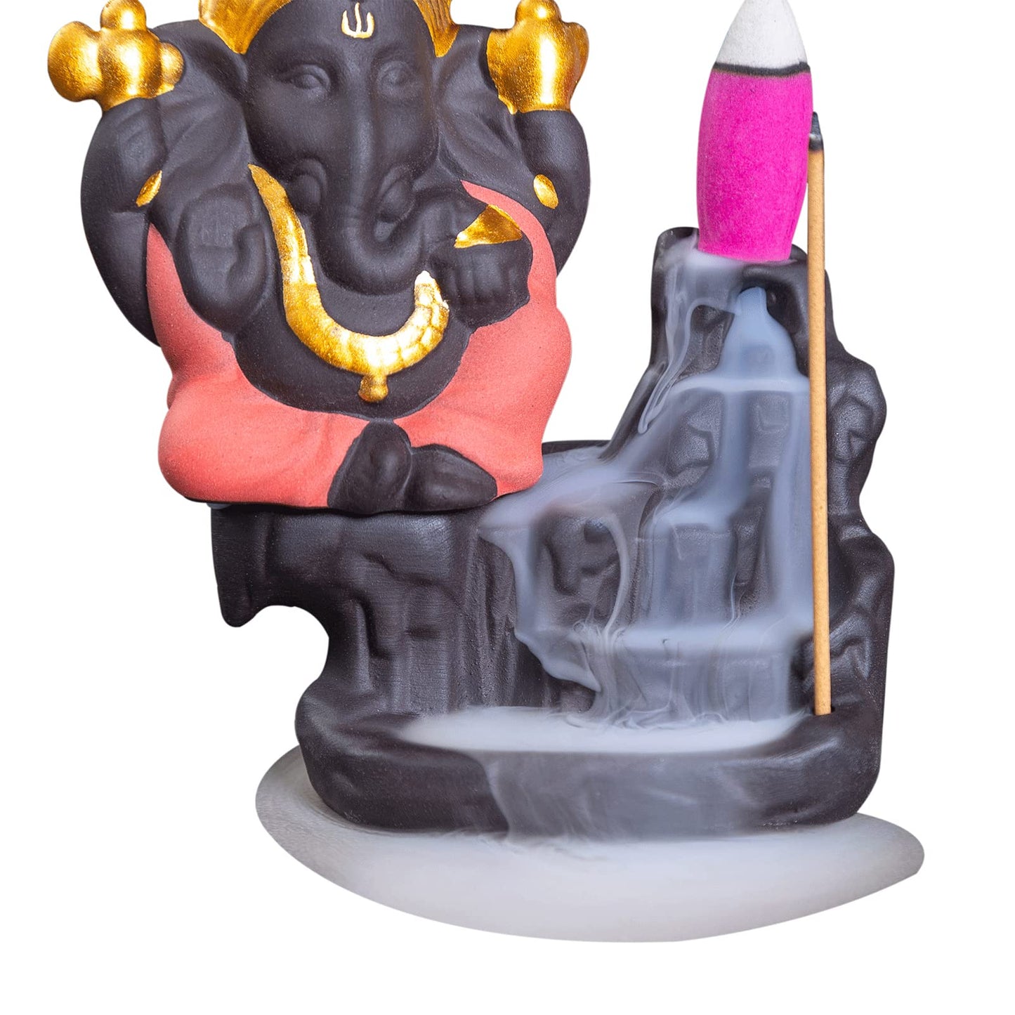 Little Ganesha Statue,Ganapati Ganesh Statue in Incense Holders-Ganpati Idol,Ganesa Statue,Ganesha Figurine,Elephant God,Elephant Buddha,Lord of Success-Ceramic Ganesha Pottery Ganesha-for Home Decor