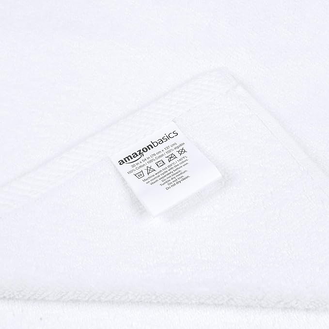 Amazon Basics 2-Piece Quick-Dry Oversize Bath Towel, 100% Cotton