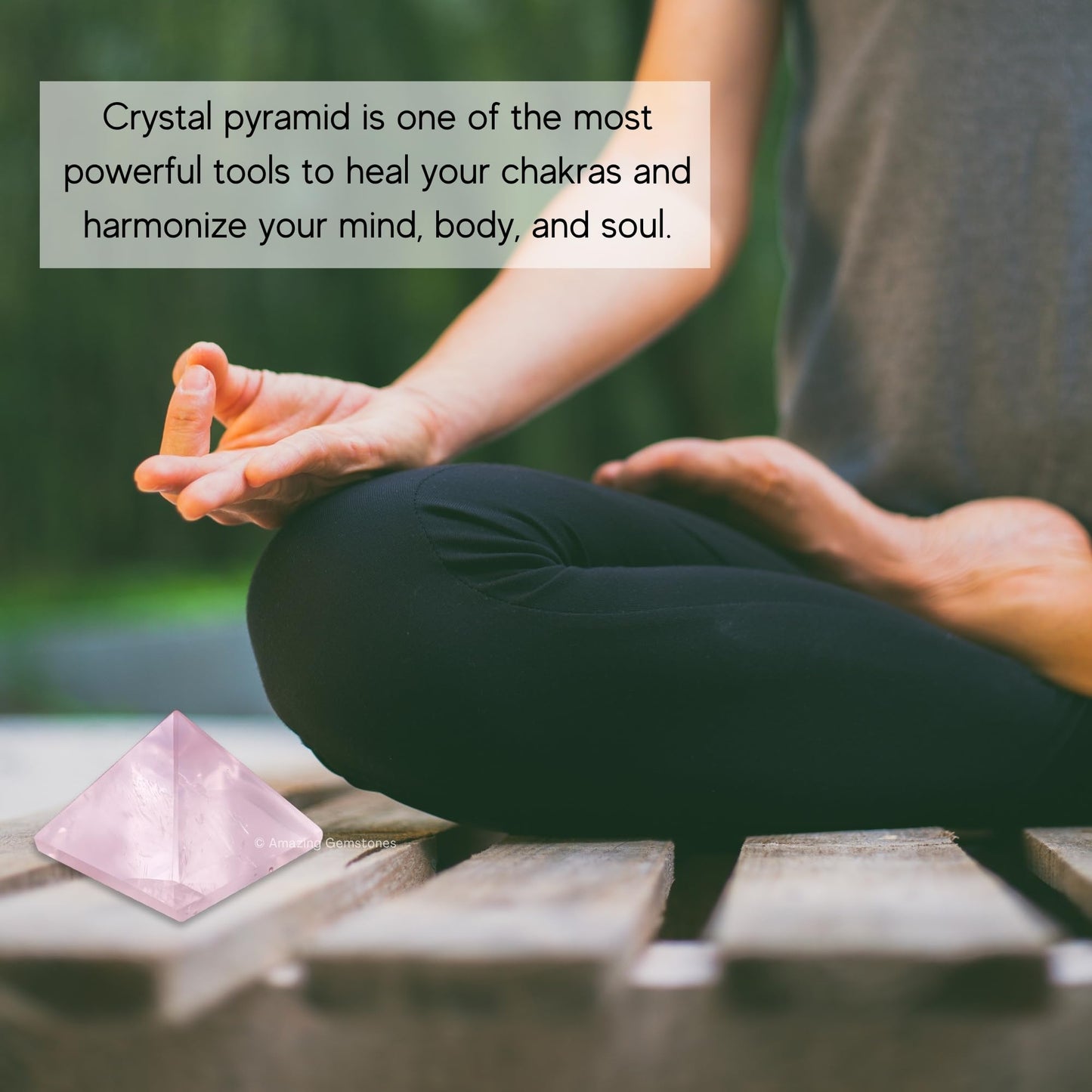 Amazing Gemstone Star Rose Quartz Pyramid Crystal Healing Stones - 1" Great Pyramid Figurine of Natural Stone Pyramid for Meditation, Reiki, Chakra Balancing and Crystal Pyramids Grid
