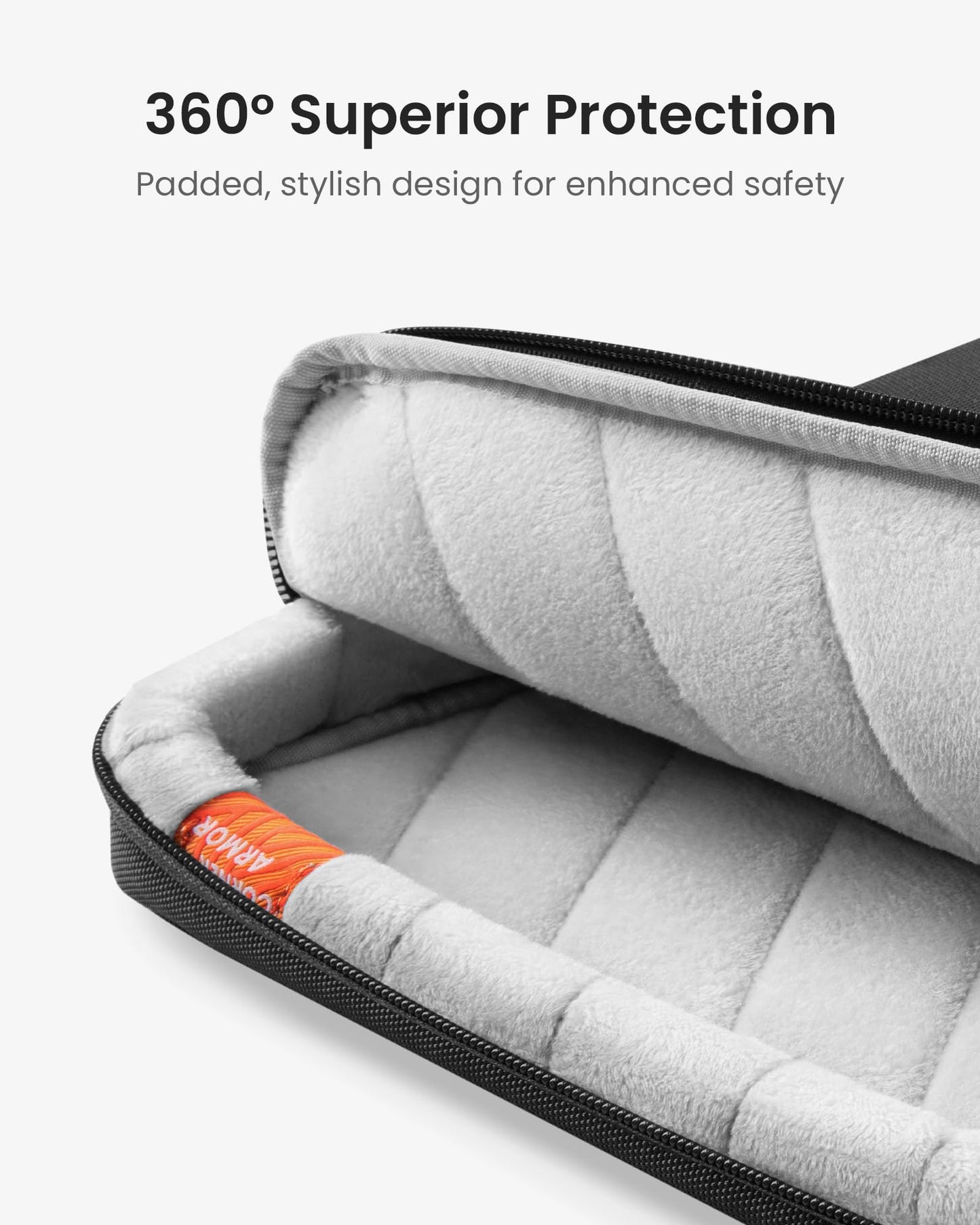 tomtoc Rugged Laptop Case Sleeve 13 Inch for MacBook Air M4 M3, 360°Protective MacBook Air 13 Inch Case, Waterproof Laptop Sleeve with Space for Charger & Mouse, Daily Essential for Surface Pro/iPad
