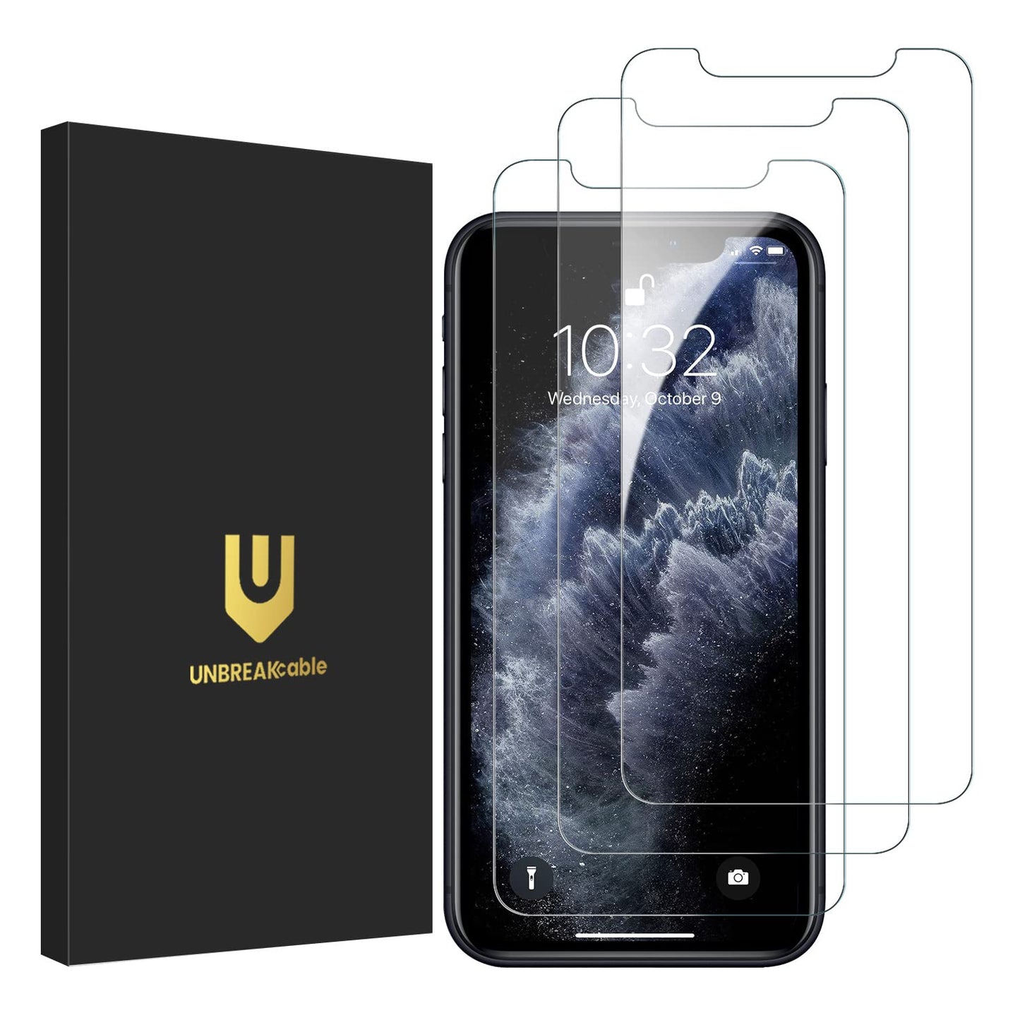 UNBREAKcable Shatterproof Tempered Glass Screen Protector for iPhone SE 2022/SE 2020, iPhone 8/7 [3-Pack] [99.99% HD Clear] [Easy Installation Frame] [9H Hardness][Bubble Free] for Apple 4.7''