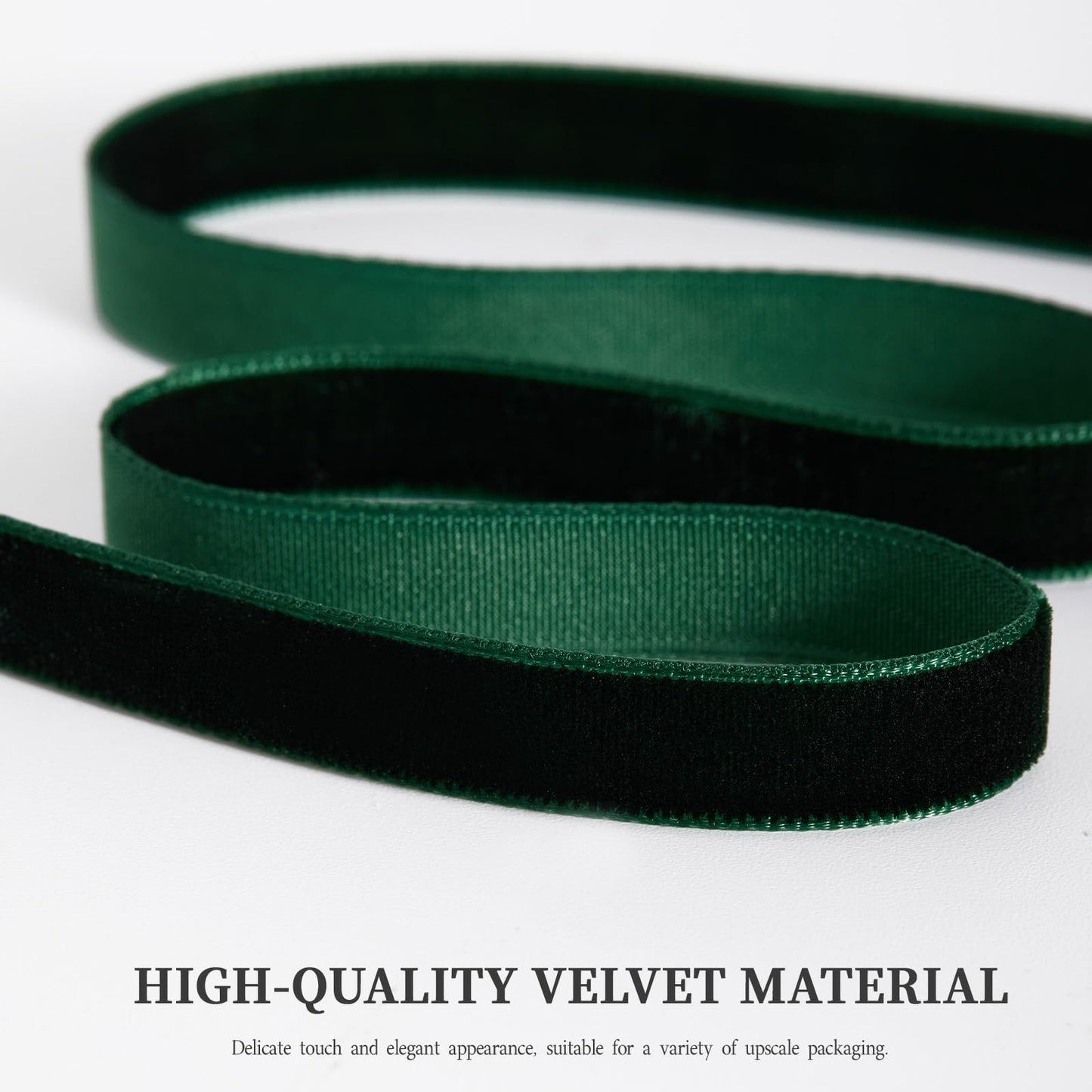 YANGTE 4 Colors Velvet Ribbon Set, 3/8" x 40Yard Premium Christmas Velvet Ribbon for Gift Wrapping, Christmas Tree Ornaments Handmade Crafts Bow Making（Red,Green,White,Brown）