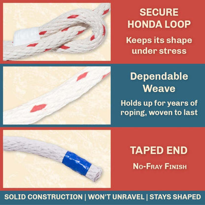 Western Stage Props - Cotton Trick Rope Lasso |Cowboy and Cowgirl | Beginner or Advanced Lariat Looper for Kids and Adults, 15 Foot | Made in USA