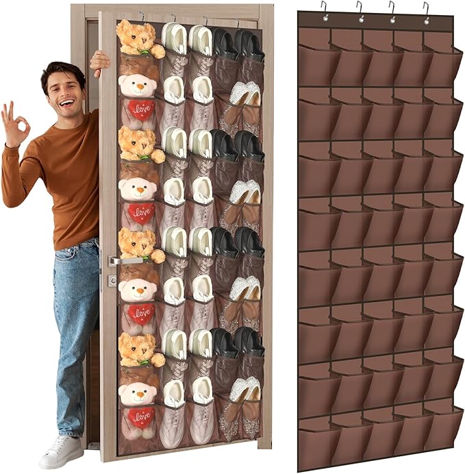 Windyun 40 Over the Door Shoe Organizer Large Breathable Mesh Pockets Hanging