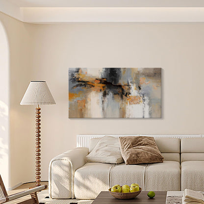 Abstract Wall Art - Large Canvas Wall Art for Living Room, Bedroom, Office - Framed Modern Wall Decor in Gray and Yellow - Artwork Paintings & Pictures