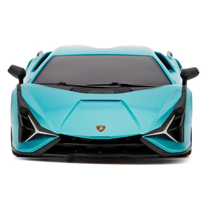 1:24 Scale Officially Licensed RC Lamborghini Sián FKP 37, Blue Lambo Sport Racing Hobby Toy Car Model Vehicle for Boys Girls and Adults Gift