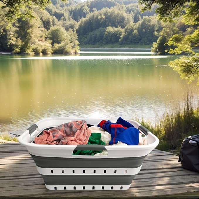 SAMMART 42L Collapsible Plastic Laundry Basket