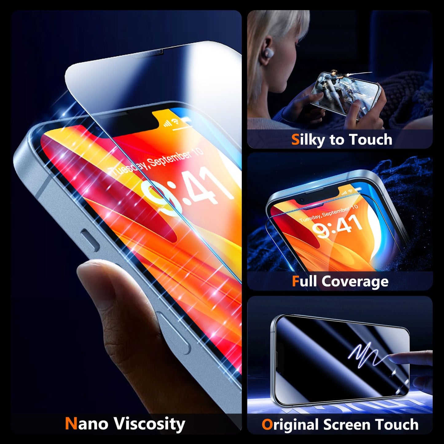 UniqueMe for iPhone 16 Pro Screen Protector - [Military Grade Shatterproof & 9H+ Hardness] Screen Protector 16 Pro Tempered Glass Full Coverage Protection, Easy Installation, 2 Packs
