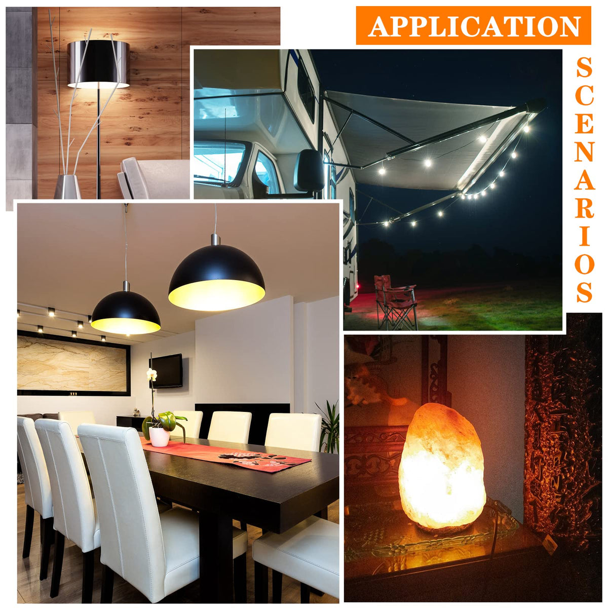 E12 LED Bulb Himalayan Salt Lamp 5W, Equivalent 50W Halogen, 500lm AC120V S6 C7 E12 Candelabra Base for Night Light Chandeliers Christmas Light Candle Lamp Dryer Bulbs, 2 Pack (3000K Warm White)