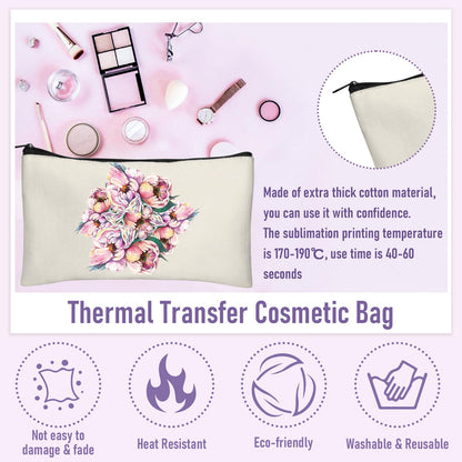 Legigo 20 Pack Blank DIY Craft Bag Canvas Pencil Case Blank Makeup Bags- Beige Canvas Pencil Pouch Bulk Canvas Cosmetic Bag Multi-Purpose Travel Toiletry Bag Canvas Zipper Bags 8.3 × 5 Inch