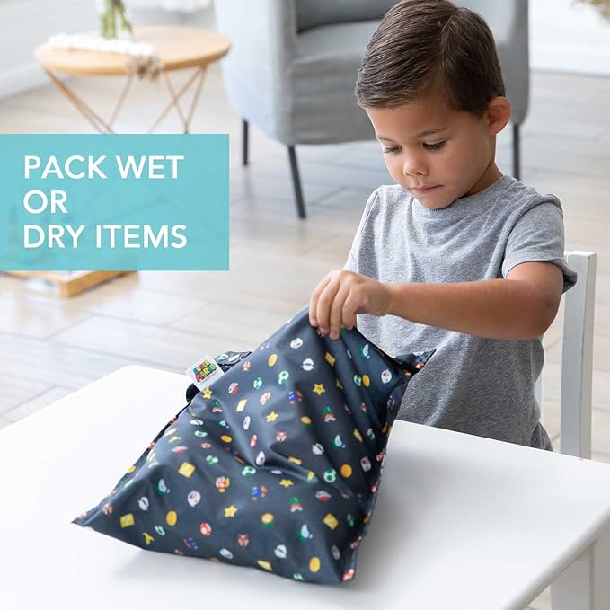 Bumkins Waterproof Wet Bag for Baby, Swim Suit, Cloth Diapers, Pump Parts