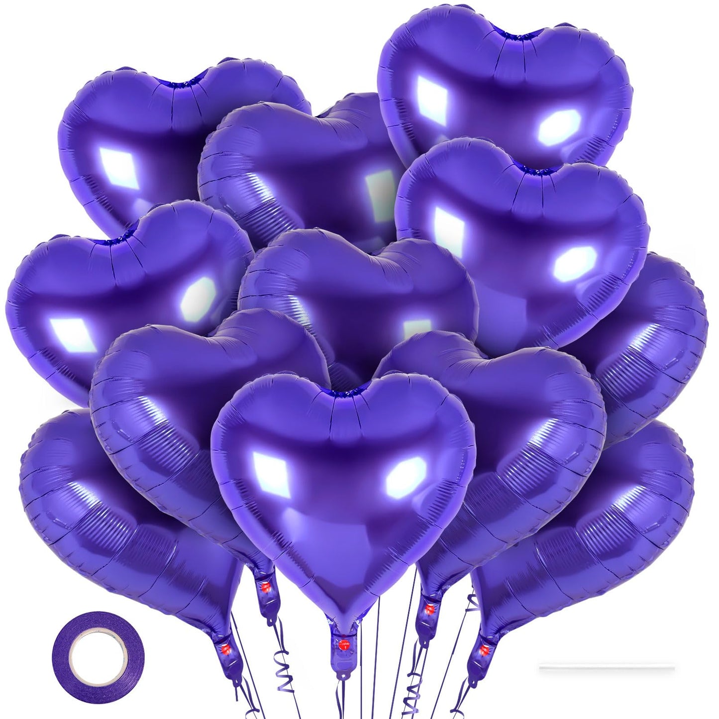 12 Pcs Red Heart Balloons,18 Inch Heart Foil Balloons Love Balloon Valentine Balloon for Birthday Party Wedding Engagement Party Baby Shower Valentine Day Decorations (red)