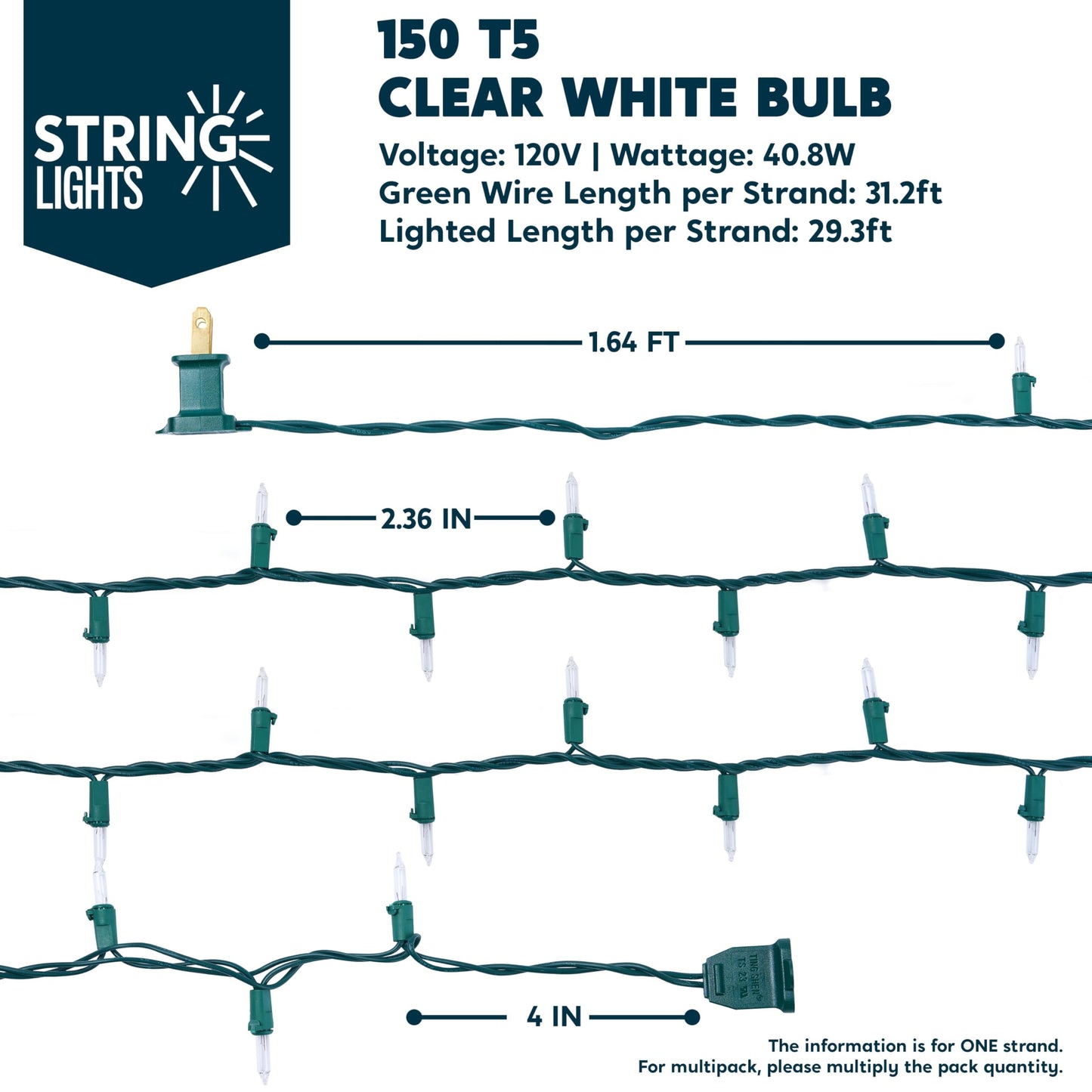 Joiedomi Clear Christmas String Lights Indoor,300(2x150) Mini Warm White Fairy Light,62.4FT Lighting Decor for Patio Dorm Classroom Bedroom Holiday Wedding Party Garland Birthday Festival,Green Wire