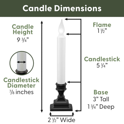 612 Vermont LED Battery Operated Window Candles with Timer, Bright Hot Spot, VT-1506A-4 (Pack of 4, Antique Bronze)
