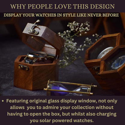 Watch Box for Men, Single Slot Watch Display Case Mens Watch Box Organizer, Dark Rosewood Watch Cases for Men Watch Storage, Valentines Gift Watch Organizer Holder Case for travel with Glass Lid