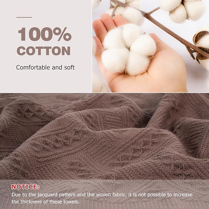 YoulerTex Luxury Decorative Hand Towels Bathroom: 2 Packs 14X30 100% Cotton