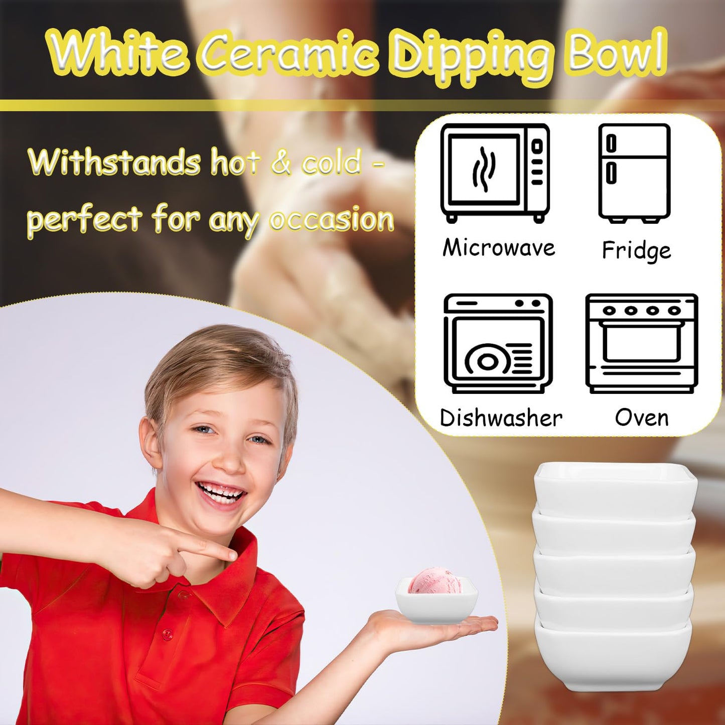 ZSDRTYU Dipping Sauce Cups, 20 Pcs 3 Oz Ceramic Dip Bowls Dipping Bowls Sauce Cups For Side Dish, Condiments, Sushi And Other Party Supply Dinner