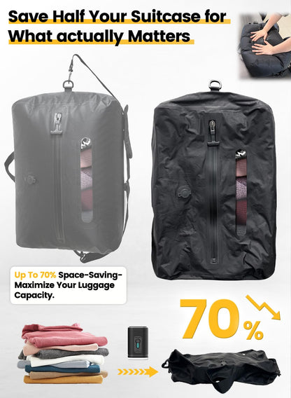 LINBLIF Travel Vacuum Bags with USB-C Pump, Compression Storage Bags for Clothing, Space Saving Packing Cubes Alternative for Carry-On Suitcase, Backpack & Luggage, Waterproof Reusable Travel Bags