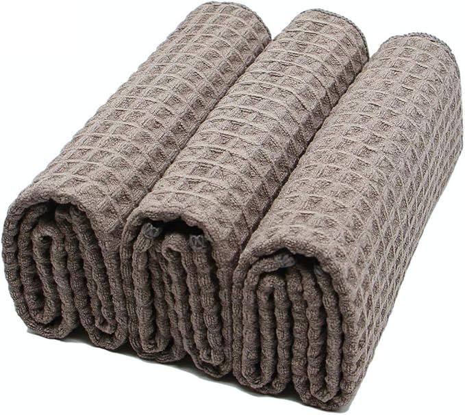 Waffle Weave Thick Microfiber Dish Drying Towels Absorbent Tea & Hand Towel