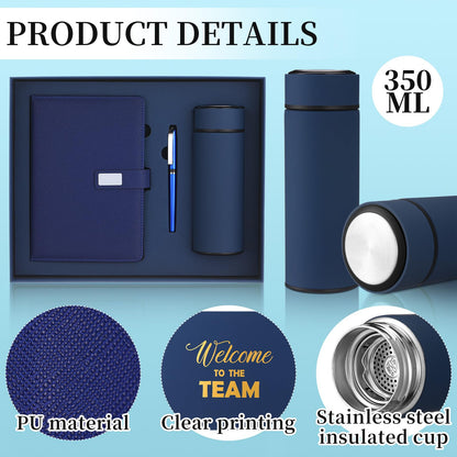 Thenshop Set of 5 New Employee Welcome to The Team Gift Sets Notebook Pen and Tumbler Welcome to The Team Box Employee Appreciation Gift Sets for New Worker Men Women Office(Blue)