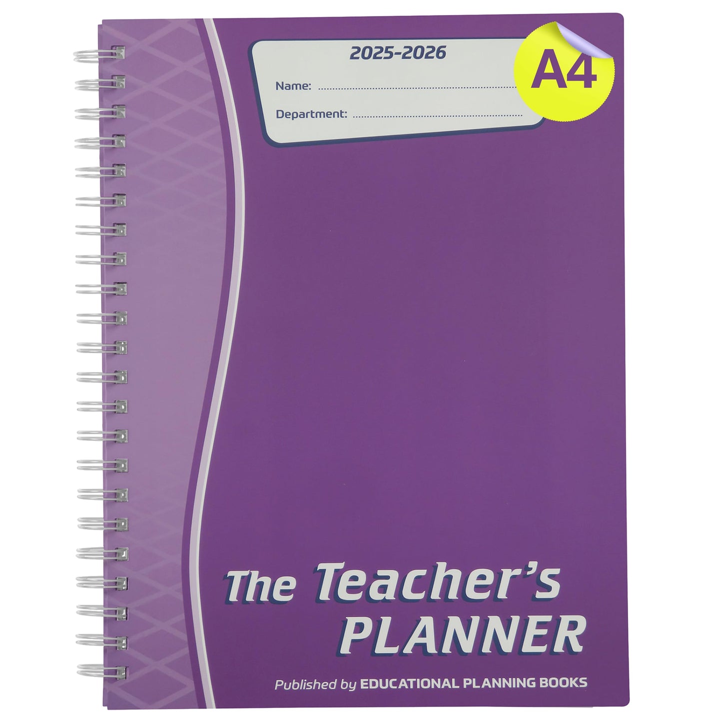 Educational Planning Books - The Teachers Planner 2025-26 & Academic Diary | (A4, 6 Periods) | Page-a-Day & Undated, with Dedicated Pages for Year Planning, Exams, Marking, Contacts - Purple (TP3-P)