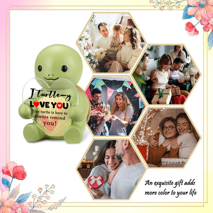 FOUGSTA Inspirational Office Decor, Cute Turtle Heart Gift for Kid, Teen, Positive Desk Decor Gifts for Women, Men, Cute Heart Turtle Decor for Home Office, XXS5