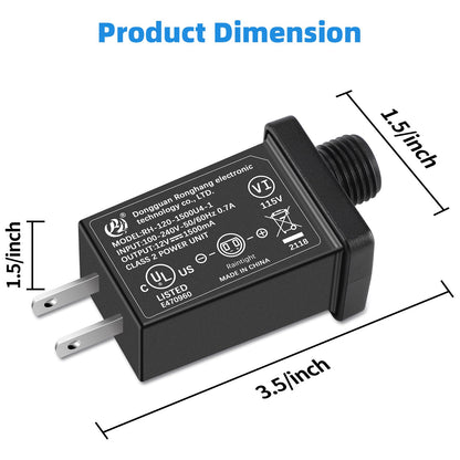 [4Pack] Replacement Yard Inflatable Adapter - 1.5A Transformer US Plug for Halloween Christmas Thanksgiving Inflatables, Class 2 Power Supply 120vac 60hz for LED Light