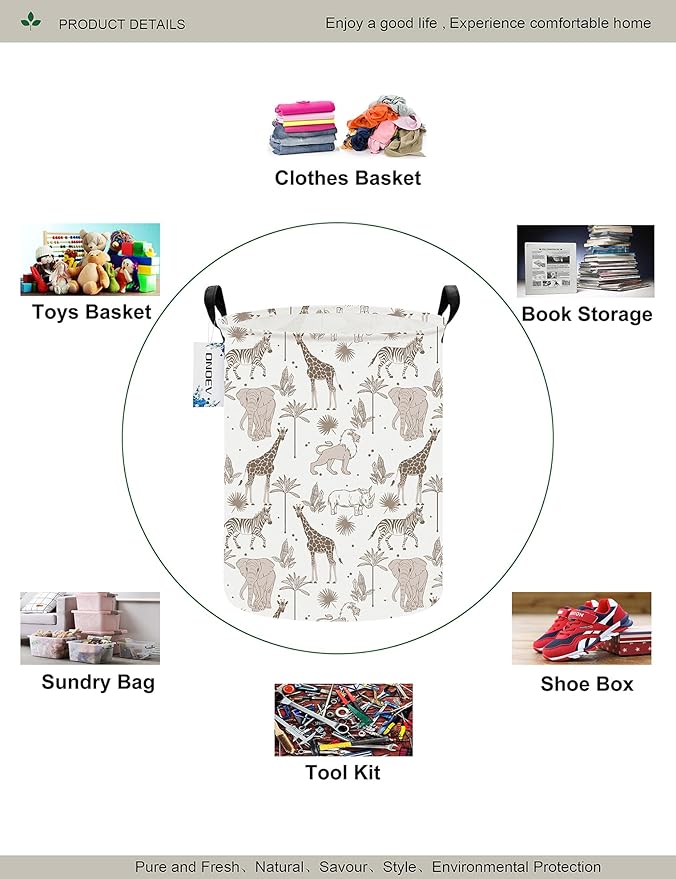 Round waterproof laundry basket, foldable storage basket, laundry Hampers