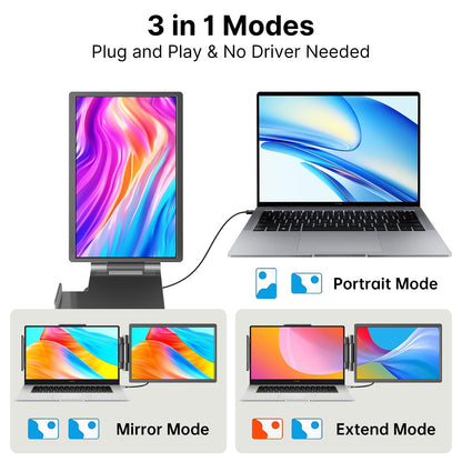 15.6inch Portable Monitor,1080P USB-C HDMI Second External Monitor for Laptop,PC,Mac Phone,PS,Xbox,Swich,IPS Ultra-Thin Zero Frame Gaming Display/Premium Smart Cover