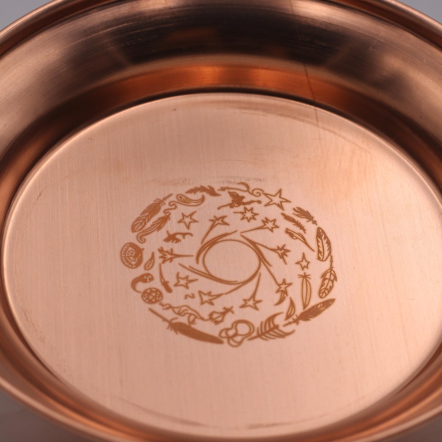 Copper Offering Bowl Ritual Plate Great for Altar,Incense Burner, smudging Bowl, Offering Dish,Candle Trays, Ash Catcher,Jewelry Dish (Shaman Totem)