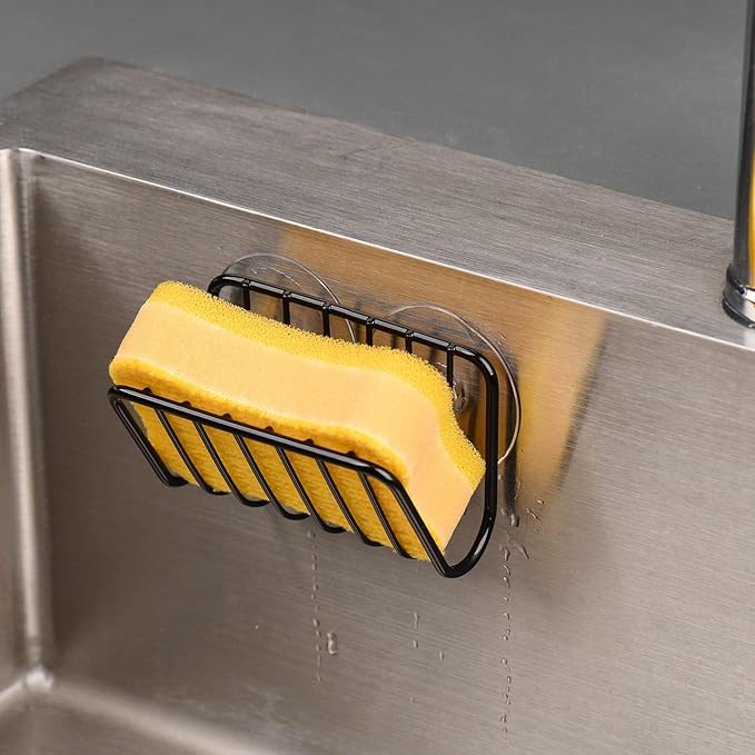 Toplife Sponge Holder for Kitchen Sink, Rust-Proof Suction Cup Sponge Caddy