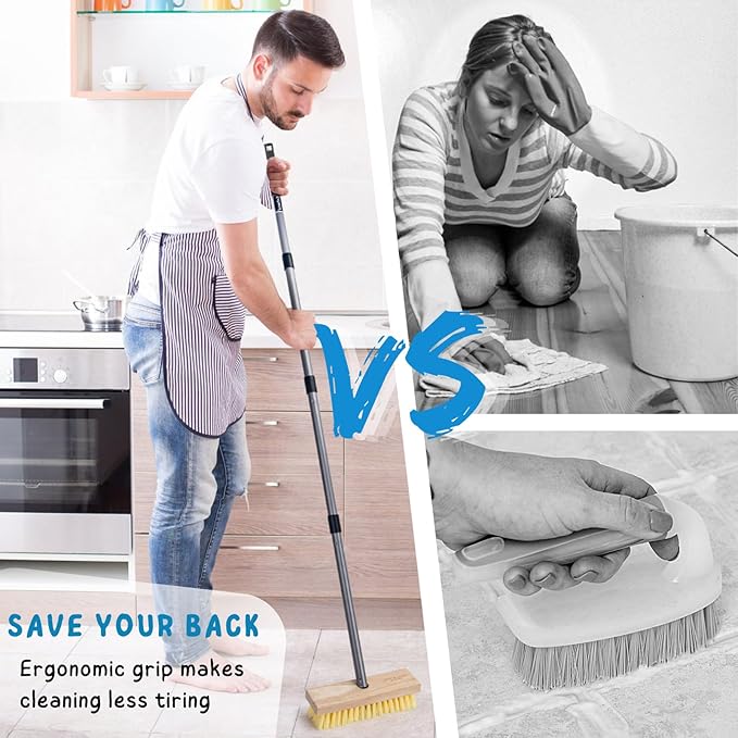 Floor Scrubber Brush with Long Handle