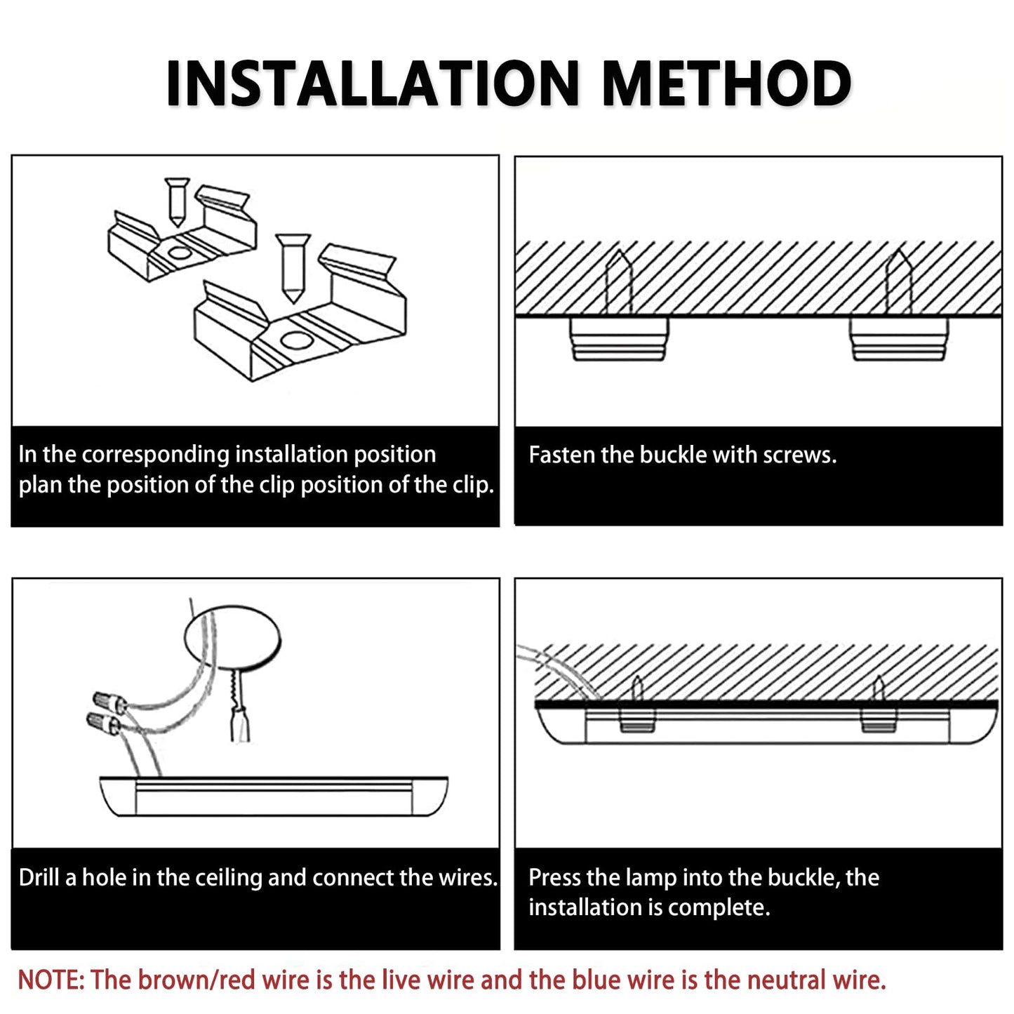 Bellanny 40W LED Batten Lights, 4ft LED Tube Light, 6500k Daylight White Ceiling Surface Mounted Light, 4800LM 180 °Beam Angle Ceiling Light for Office, Bathroom, Kitchen (2 Packs)