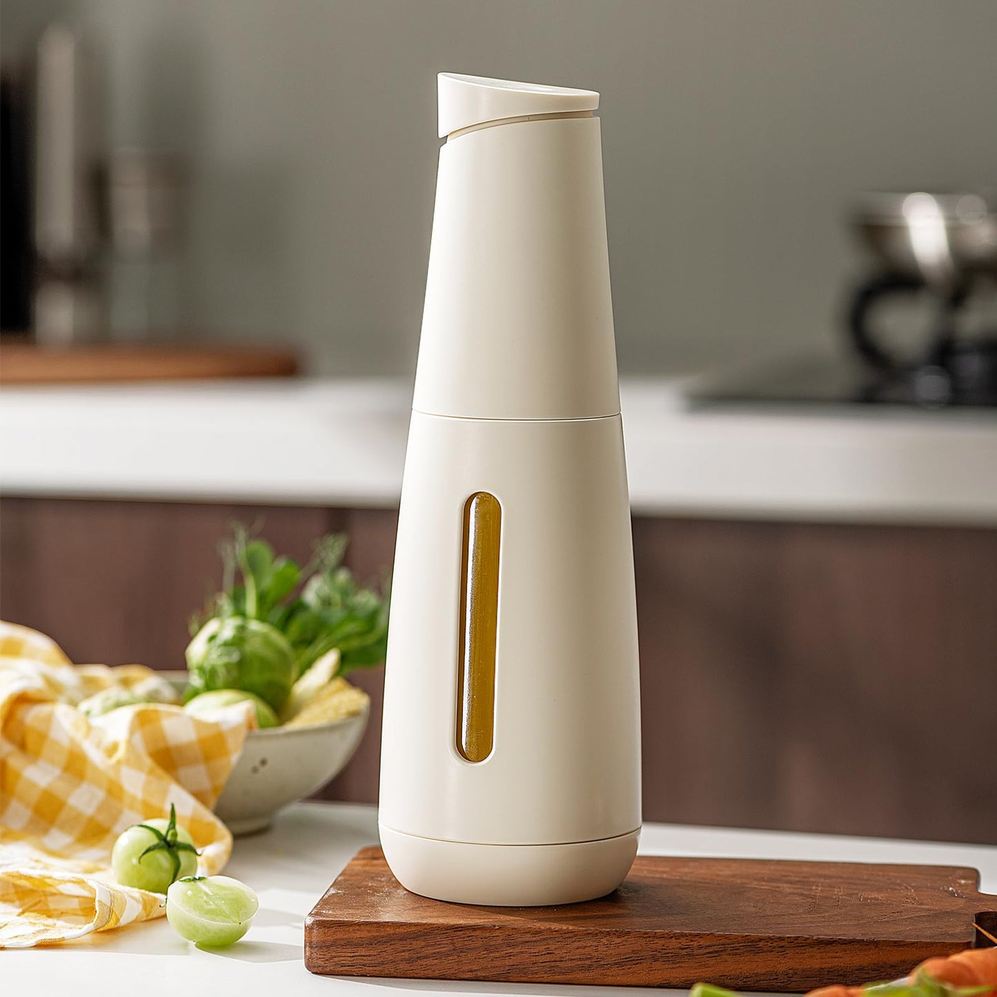 3-Seal Lock Oil & Vinegar Dispenser, 16oz Heat Insulated Bottle, 304 Stainless Steel No-Drip Spout.(Kitchen) Airtight for Olive Oil, Vinegar, Soy Sauce (White)