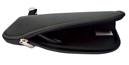 Travel Mouse Case Electronics Organizer Convertible Bag | Laptop Cord Cable Accessory Pouch with Extra Rolled Up Travel Mouse Pad | Pouch Unzips Flat Into Mouse Pad (Solid Black)