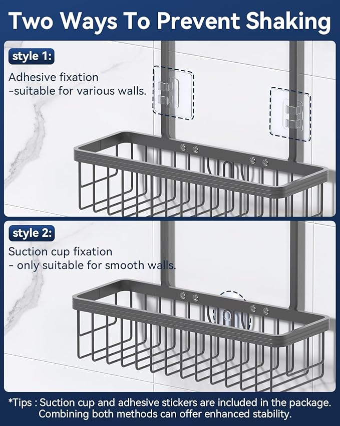 YASONIC Shower Caddy Hanging, Never Rust Shower Organizer Hanging, Aluminum