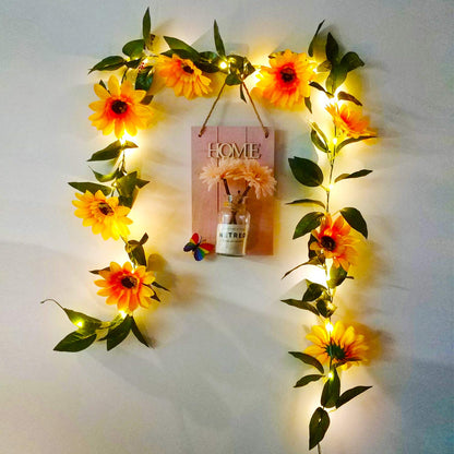 Gogo Shopping FANStek 2 AA Batteries Powered 20 LED Silver String Fairy Lights with Sunflowers Warm White