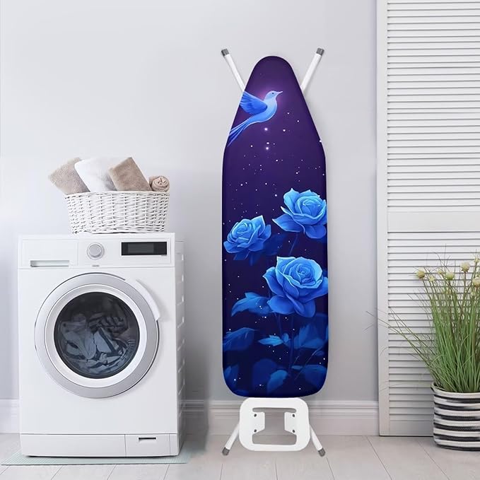 Ironing Board Cover with Elastic Edge, Rose Hummingbird Non Stick Scorch Stain