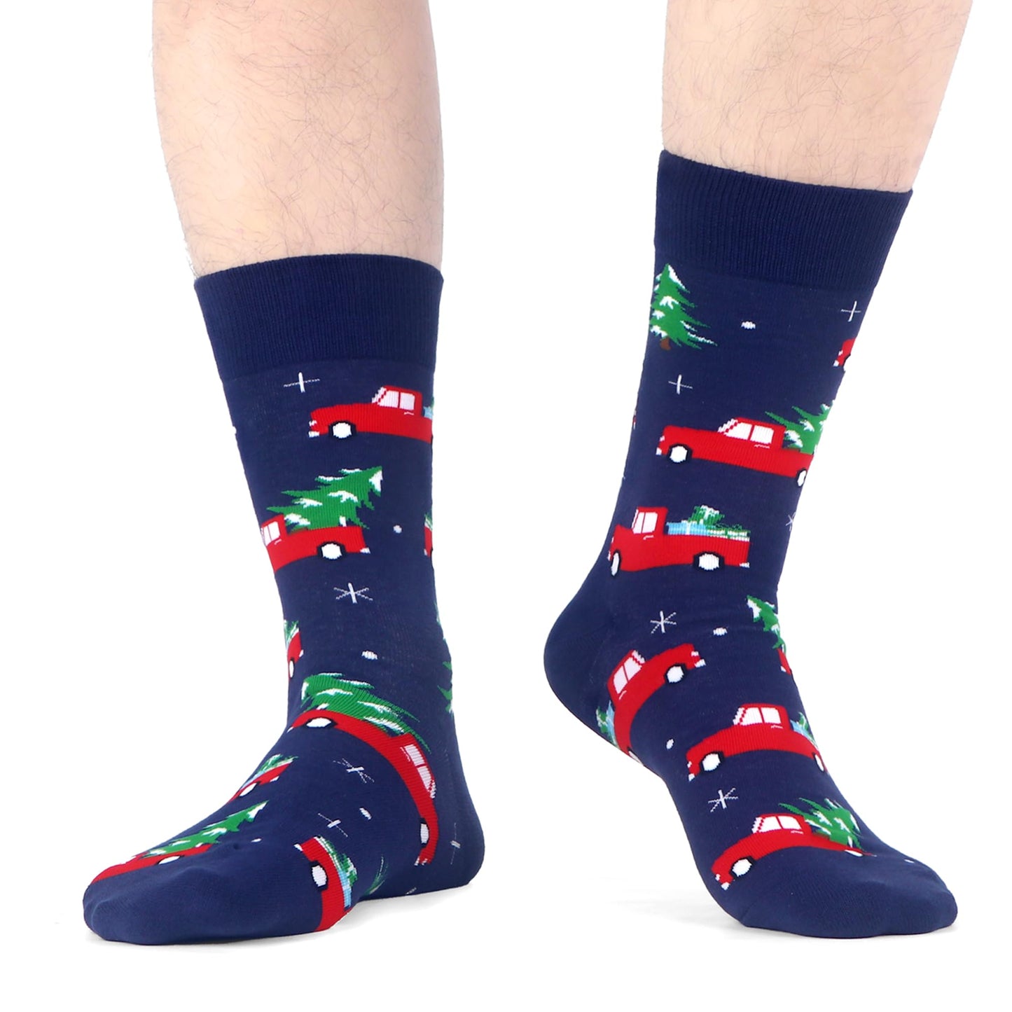 WeciBor Men's 5 Pack Novelty Christmas Crew Socks for Stocking Stuffers Adults